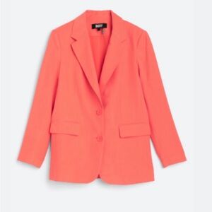 DKNY Coral-Orange Single-Breasted Blazer Jacket, stitch fix